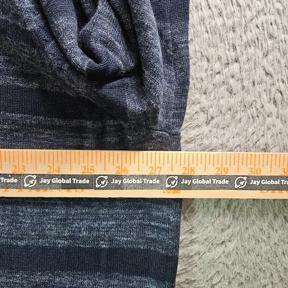 $99 NEW Perry Ellis Sweater Men 3XLT Tall Knit‎ Navy Gray Striped Cotton Blend